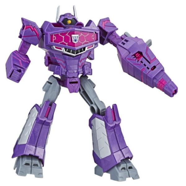 CaracteristiciUn razboinic razbunator Shockwave si decepticonii malefici se angajeaza intr-o misiune de distrugere a PamantuluiTransforma si ataca cu figurina de actiune Cyberworld TransformersFigurina se transforma din modul robot in masinarie de lupta in 14 pasiUltimul pas al conversiei activeaza automat atacul secret a lui Shockwave si anume Shock BlastDimensiune 19 
