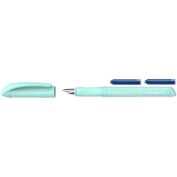 Stiloul Schneider Easy este un instrument perfect pentru cerintele scolare cu un design modern in culori vibrante si model geometric Corpul realizat din plastic este suplimentat de un manson cauciucat ergonomic astfel incat priza stiloului sa fie intotdeauna corecta si confortabila Rezultatul este un scris fluent usor si frumos gratie penitei din otel inoxidabil • Penita din otel inoxidabil tip 