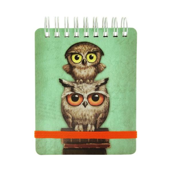 Carnet de buzunar Book OwlsCarnet ideal pentru liste de cumparaturi ganduri si idei creative decorat frumos cu tema Book OwlsDimensiuni 9x1x1 cm