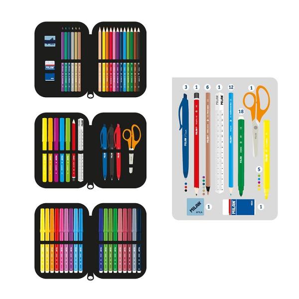 P&259;streaz&259;-&539;i rechizitele organizate &537;i mereu la îndemân&259; cu penarul MILAN cu 3 fermoare din colec&539;ia Fingers Inspirat de gesturile expresive ale comunic&259;rii universale &537;i de jocurile de îndemânare acest penar are un design modern &537;i dinamic în combina&539;ii de negru portocaliu &537;i albCaracteristici principale&9989; Compartimentare 3 fermoare pentru organizare 