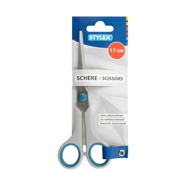 Foarfece cu lame din o&539;el inoxidabil lungime 17 cm vârf ascu&539;it scar&259; cm cu mânere confortabile din plastic culori asortateNu se poate alege culoarea se livreaza in functie de disponibilitatea din stoc