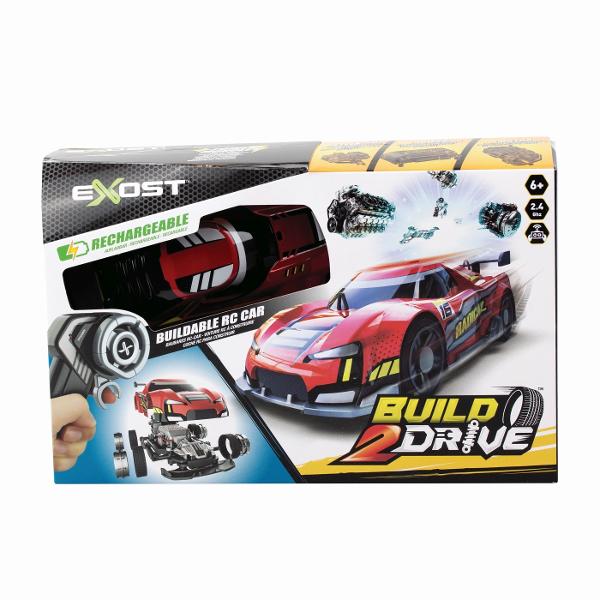 Silverlit Exost Build 2 Drive Masinuta Rc Rosie 7530-20700_ROSU Pregateste-te sa despachetezi si sa asamblati propriul vehicul de curse RC Descoperiti motoarele si angrenajele din seria BUILD 2 DRIVE cu mai mult de 20 de piese usor de construit pe care le puteti instala fara surubelnita Transmisia de 24 Ghz ofera atat controlul acceleratiei cu 2 viteze cat si controlul precis de la distanta Vehiculele au baterii reincarcabile pentru reincarcare rapida si o multime de accesorii pentru a imbunatati experienta in joc