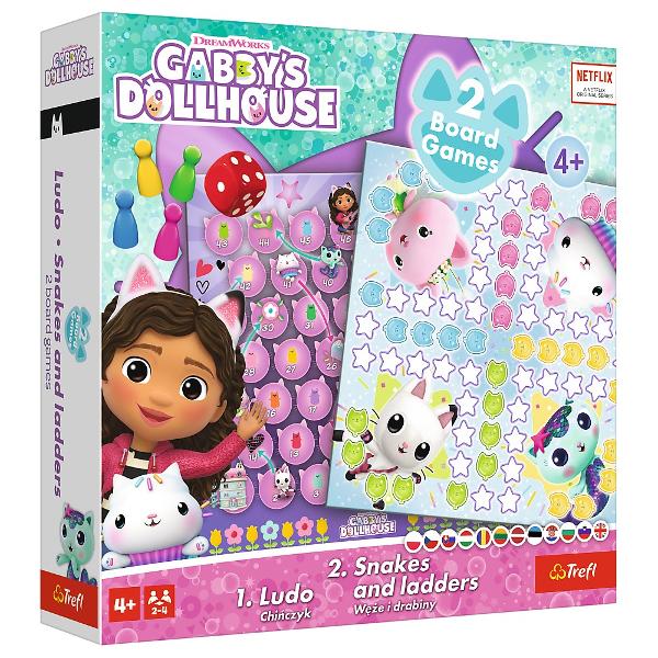 Joc Dream Works Gabbys House 2In1 Ludo Si Serpisori Scari 02590 DreamWorks Gabby&39s House 2in1 Ludo si Serpisori & Scari Distractie dubla in lumea magica a lui Gabby Intra in universul fermecat al lui Gabby si al prietenilor ei cu acest joc de societate 2in1 care imbina doua dintre cele mai indragite jocuri clasice Ludo si Serpisori si Scari Cu un design vesel si plin de culoare inspirat din seria animata Gabby&rsquos Dollhouse de la DreamWorks acest joc este perfect pentru cei mici si pentru intreaga familie 2 jocuri clasice intr-unul