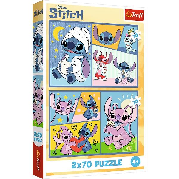 Puzzle Trefl 2X70 Stitch Nu Exista Plictiseala Cu Stitch 34444 Un puzzle calitate trebuie sa fie relaxant si distractiv Aranjarea unui puzzle constitue atat pentru copii cat si pentru adulti este o modalitate deosebita de dezvoltare a indemanarii spiritului de observatie si a concentrarii Trefl este o companie poloneza cu sediul central in regiunea Pomorze Incepand din 1985 compania a inceput sa produca puzzle-uri dezvolatand ulterior si segmentul de carti de joc si jocuri de societate In prezent Trefl este lider in Polonia si plina expansiune in