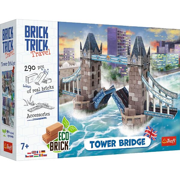 Descopera magia Londrei cu Brick Trick Travel Podul Turnului Construieste faimosul Pod al Turnului din Londra folosind caramizi reale si materiale ecologice Acest set captivant te invita sa devii arhitect si sa recreezi una dintre cele mai emblematice structuri ale capitalei britanice pas cu pas Foloseste caramizi scanduri din lemn si elemente decorative din carton pentru a aduce la viata aceasta constructie spectaculoasa Setul contine toate materialele necesare si instructiuni detaliate 
