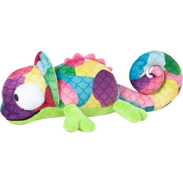 Plus Cameleon de 40cm Adauga un strop de culoare si originalitate colectiei tale de jucarii cu plusul Cameleon de 40 cm Cu un design amuzant si realist acest cameleon moale si colorat este perfect pentru cei mici dar si pentru adultii care indragesc animalele exotice si jucariile de plus deosebite Confectionat din materiale de calitate superioara plusul are o textura catifelata si o umplutura moale oferind o senzatie placuta la atingere Corpul alungit coada spiralata si ochii expresivi 