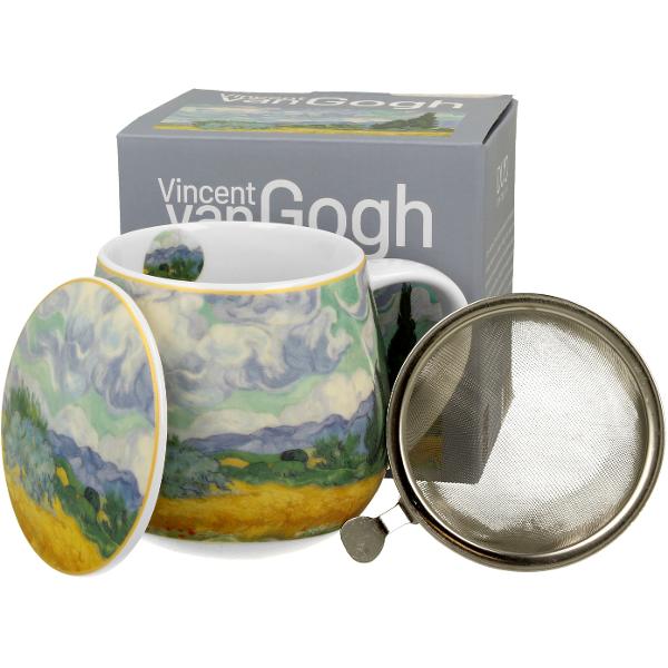 Can&259; cu infuzor &537;i capac WHEAD FIELD inspirat&259; de V van Gogh parte a seriei Art Gallery  realizat&259; din por&539;elan de calitate superioara caracterizat&259; printr-o culoare alb-crem elegant&259; &537;i natural&259; cu o str&259;lucire delicat&259; precum &537;i o durabilitate excep&539;ional&259;Perfect pentru prepararea infuziilor &537;i a ceaiului aromat 