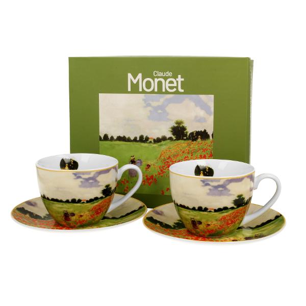 Set cu dou&259; ce&537;ti &537;i farfurioare  POPPY FIELD C Monet din seria Art Gallery  realizate din por&539;elan de calitate superioar&259; caracterizate printr-o culoare alb-crem elegant&259; &537;i natural&259; cu o str&259;lucire delicat&259; precum &537;i o durabilitate excep&539;ional&259;Setul este realizat din por&539;elan alb decorat cu un fragment a 