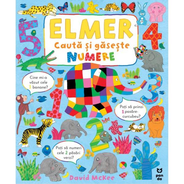 Înso&539;e&537;te-l pe Elmer într-o aventur&259; a numerelor Înva&539;&259; s&259; numeri de la 1 la 10 cu ajutorul acestei c&259;r&539;i pline de activit&259;&539;i distractive Multe lucruri se ascund peste tot dar le po&539;i g&259;si cu ajutorul lui Elmer &537;i al prietenilor s&259;i