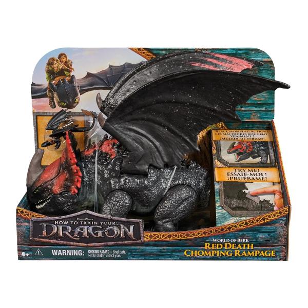 Intra in lupta finala din How to Train Your Dragon cu terifiantul Red Death Aceasta figurina impresionanta din seria World of Berk are o actiune realista de muscare si detalii spectaculoase perfect recreate dupa film Activeaza functia chomping rampage pentru o joaca intensa si dinamica Ideal pentru colectionari si micii razboinici dornici de aventura Functie reala de muscare Design masiv si aripi detaliate Inspirat din batalia finala a filmului