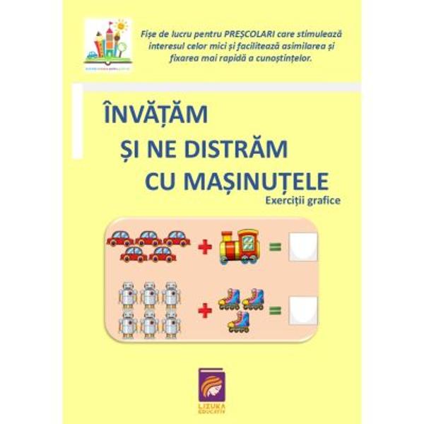 Aceast&259; carte ofer&259; fi&537;e de lucru cu ma&537;inu&539;ele &537;i alte mijloace de transport care îi vor &539;ine pe micu&539;i implica&539;i &537;i entuziasma&539;i stimulându-le curiozitatea &537;i imagina&539;iaAvem &537;i câteva sfaturi de care v&259; rug&259;m s&259; &539;ine&539;i cont- Încuraja&539;i copiii s&259; petreac&259; un anumit interval de timp zilnic lucrând la activit&259;&539;ile din carte 