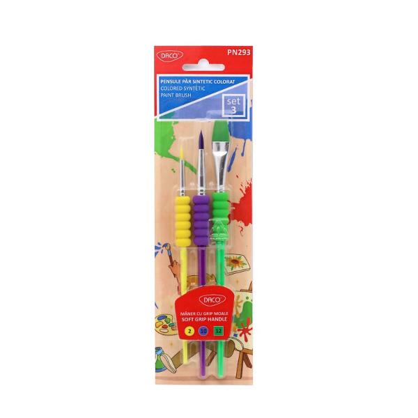 Îmbun&259;t&259;&539;e&537;te-&539;i experien&539;a artistic&259; cu setul de pensule DACO PN293 Conceput pentru a satisface nevoile arti&537;tilor de toate nivelurile acest set de 3 pensule din p&259;r sintetic colorat ofer&259; precizie &537;i performan&539;&259; superioar&259; în fiecare tr&259;s&259;tur&259;Caracteristici principaleVarietate &537;i precizie Setul include 3 pensule cu vârfuri 