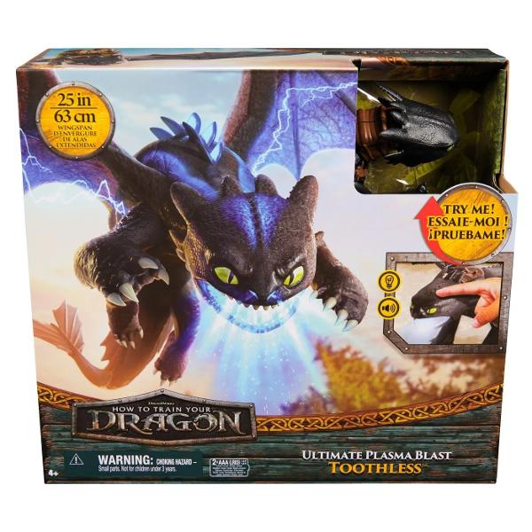 Cum Sa Iti Dresezi Dragonul Dragon Interactiv Cu Efecte Luminoase 6072541 Pregateste-te pentru cea mai spectaculoasa versiune Dragonul Ultimate Plasma Blast vine cu aripi impresionante de 63 cm si efecte spectaculoase de lumina si sunet Activeaza functia de plasma pentru a vedea cum lanseaza un atac vizual uimitor perfect pentru a recrea scene epice din How to Train Your Dragon Figurina articulata si interactiva ideala pentru fanii universului DreamWorks Aripi cu anvergura de 63 cm Lumini si sunete activate prin apasare Efect special de plasma pentru joaca