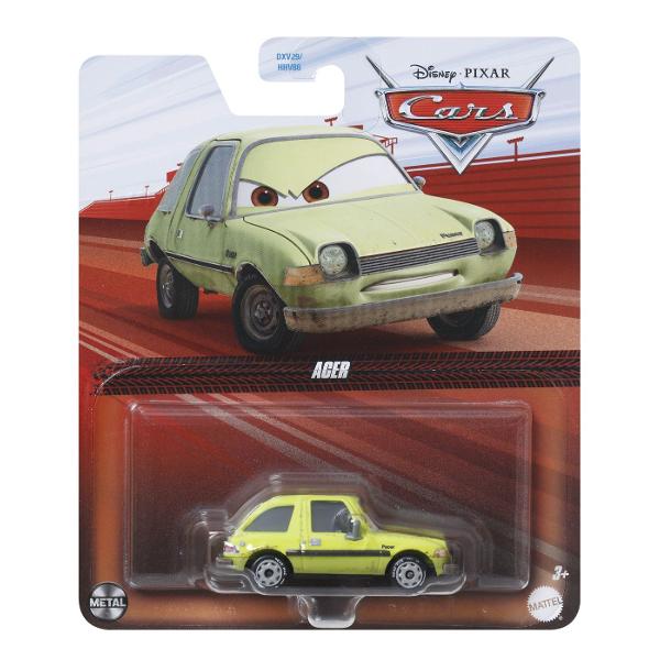 Acesta masinuta este realizata foarte in detaliu cu o culoare impecabila deci nu poate lipsi din colectia ta Joaca cu acest model ne ajuta sa retraim scenele favorite din filmul Cars de la Disney Pixar Masinuta este construita la o scara de 1 la 55 cu o dimensiune aproximativa de 9-10cm Este construita din metal si are si parti din plastic Intra in universul Cars3 o lume plina de aventuri automobilistice Pachetul contine personajul Acer