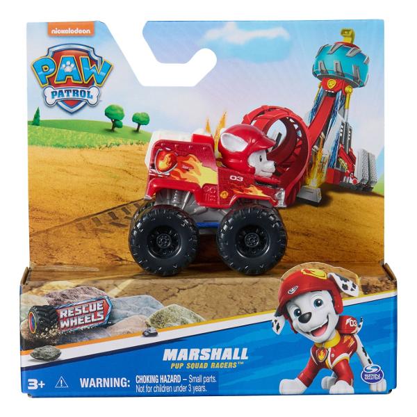 Patrula Catelusilor Pup Squad Racers Rescue Wheels Vehicul Metalic Marshall Scara 1:55 6067086_20146 Porniti in ajutor cat mai curand posibil cu noile vehicule True Metal ale Patrulei Catelusilor Aceste modele uimitoare de metal la scara 1 55 arata exact ca cele cunoscute de dvs din serialul TV preferat Datorita multor detalii si graficelor de pe caroserie rotilor reale si elementelor turnate din metal aceste masini vor ajunge primele pe locul de actiune Luati-l in mana pregatiti-l si trimiteti-l la actiune cu o singura miscare La volanul fiecaruia sta un animal cu urechile fluturand