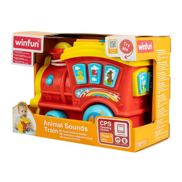 Winfun Trenulet Cu Sunete Win000677 Trenuletul cu sunete de la Winfun ofera ore intregi de distractie si invatare Aceasta jucarie poate fi trasa de copii activand lumini intermitente si efecte sonore amuzante Prin apasarea butoanelor numerotate de la 1 la 4 si a celor cu animale copilul va invata sa identifice cifre si sa recunoasca sunetele specifice animalelor Melodiile vesele si efectele sonore stimuleaza auzul si curiozitatea iar designul viu colorat atrage atentia micutului tau Ideal pentru dezvoltarea abilitatilor
