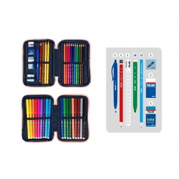 Acest penar MILAN cu 2 fermoare de culoare roz face parte din colec&539;ia 430 since 1918 inspirat&259; de culorile &537;i designul original al gumei MILAN fabricat&259; în Spania din 1918 Este ideal pentru a p&259;stra rechizitele &537;colare într-o ordine impecabil&259; fiind u&537;or de utilizat &537;i de accesatCaracteristici principale&9989; Compartiment dublu designul cu dou&259; compartimente permite organizarea 
