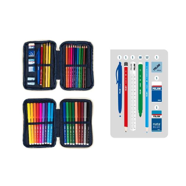 Acest penar MILAN cu 2 fermoare din colec&539;ia 430 since 1918 îmbin&259; stilul clasic cu func&539;ionalitatea modern&259; Cu un design elegant de culoare bej este ideal pentru a p&259;stra rechizitele &537;colare ordonate &537;i u&537;or accesibile Inspirat de culorile &537;i designul original al gumei MILAN fabricat în Spania înc&259; din 1918 acest penar este o alegere excelent&259; pentru orice elevCaracteristici 