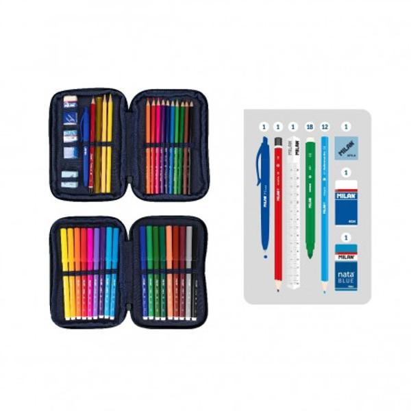 Acest penar MILAN cu 2 fermoare din colec&539;ia 430 since 1918 de culoare albastru marin este solu&539;ia perfect&259; pentru p&259;strarea rechizitelor &537;colare într-o ordine impecabil&259; &537;i u&537;or accesibil&259; Inspirat de culorile &537;i designul clasic al gumei MILAN fabricat&259; în Spania din 1918 penarul combin&259; stilul elegant cu func&539;ionalitatea de zi cu ziCaracteristici principale&9989; 