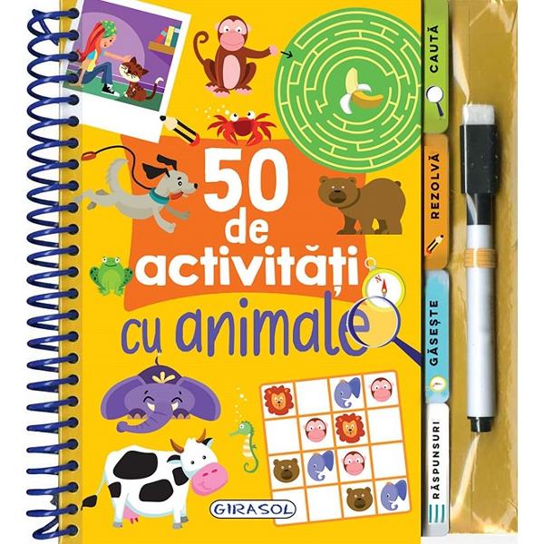 Accepta provocarea sa te amuzi rezolvand cele mai distractive activitati cuvinte incrucisate labirinturi sudoku calcul privire agera Marker cu stergere uscata inclus Ilustratii color