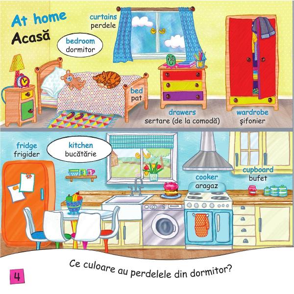 Primele mele cuvinte &537;i numere în LIMBA ENGLEZ&258; Cei mici se vor bucura s&259; descopere în aceast&259; carte ilustra&539;ii viu colorate &537;i atractive care îi vor ajuta s&259; înve&539;e mai u&537;or primele lor cuvinte &537;i numere în limba englez&259; Datorit&259; numeroaselor imagini aflate pe fiecare pagin&259; copiii vor re&539;ine mai u&537;or termenii din englez&259; organiza&539;i pe 