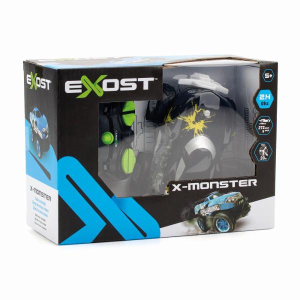Silverit Exost Masina Cu Telecomanda X Monster Neagra 7530-20611_NEGRU Masinutele cu telecomanda X-MONSTER si X-BEAST de la EXOST au un design urban nou si anvelope EXOST unice Masinutele ofera control complet al functiilor si al miscarilor cu transmisie de 24GHz construite la o scara de 134 Disponibile in 4 modele Functioneaza cu baterii 3XAA pentru vehicul - nu sunt incluse 2xAA pentru telecomanda nu sunt incluse Varsta recomandata 5