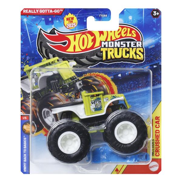 Hot Wheels Monster Truck Masinuta Really Gotta Go Scara 1:64 MTFYJ44_JCD65 Colectioneaza masinutele Hot Wheeels gigantice pentru numeroase cascadorii Striviti competitia cu masinuta de baza 164 are motoare puternice de frecare si actiuni feroce pe roti acesti monstri sunt de neoprit Fiecare se vinde separat in functie de disponibilitate Culorile si decoratiunile pot varia Pachetul contine personajul Really Gotta Go