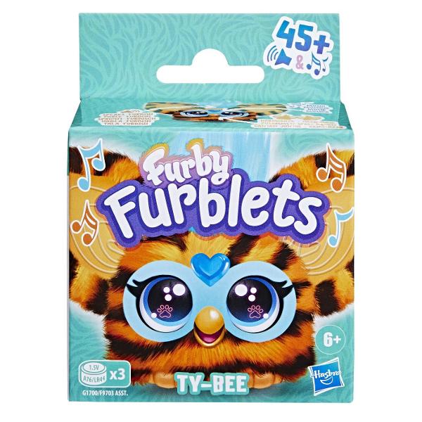 Furby Furblets Jucarie Interactiva Ty-Bee F9703_G1700 Mini prieteni pufosi Furby cu personalitati puternice Peste 45 de efecte speciale in fiecare Fiecare Furblet are propria voce si personalitate unica Vorbeste limba Furbish si cantati impreuna Jucariile Furblet interactioneaza de asemenea cu marele Furby se vinde separat Gama de 6 fiecare se vinde separat Furbys poate fi mic dar cu siguranta are propria lui personalitate Fiecare dintre cei 6 Furby se remarca in felul sau - are propria voce si aspect care corespunde stilului muzical
