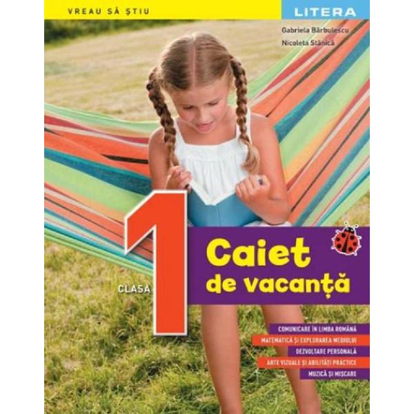 Caietul de vacanta este o culegere de activitati integrate care il provoaca pe elev sa aplice in alte contexte decat cele deja cunoscute ceea ce a invatat in anul scolar anterior la toate disciplinele de studiu dar si sa invete lucruri noi Activitatile sunt organizate in 10 teme de interes pentru nivelul de varsta al elevilor si respecta programa scolara in vigoare Prin sarcinile de lucru propuse pornind de la o tema pretext elevii observa citesc scriu descopera 