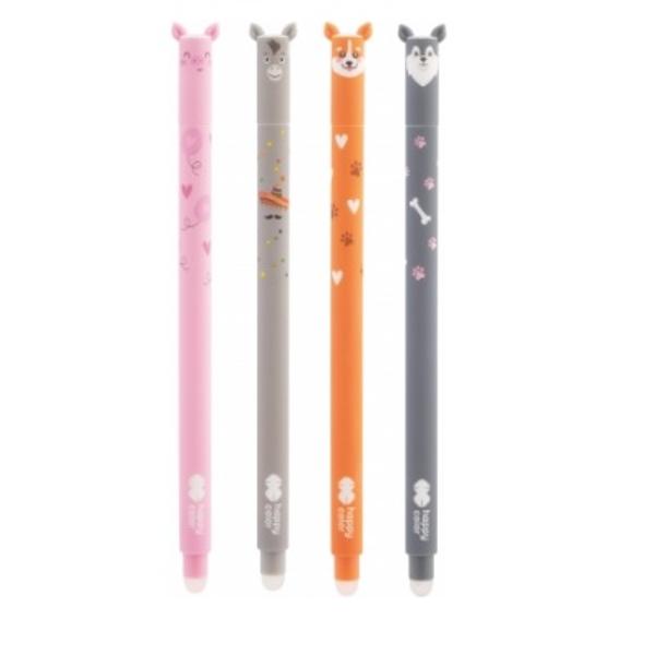 Roller cu cerneal&259; termosensibil&259;Textul se &537;terge prin frecare cu guma de la cap&259;tul instrumentului de scris4 modele de roller tatuate în culori atractive cu design de anim&259;lu&539;e domestice gata de colec&539;ionatGrosime scriere 05 mmCuloare albastru cristalVârf roller bullet tip – scriere apropiat&259; de 07 mm