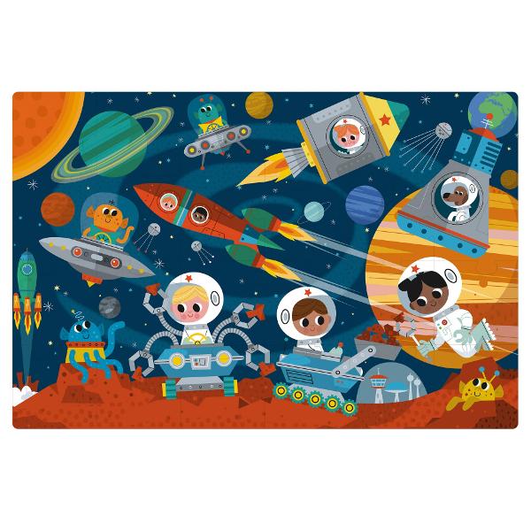 Puzzle model spa&539;ial Include 24 de piese de 8 x 8 cm Dimensiunea puzzle-ului 48 x 32 cmPuzzle-ul vine într-o cutie metalic&259; dreptunghiular&259; cu un design asortat ideal&259; pentru a p&259;stra toate piesele odat&259; ce sunt montate sau pentru a depozita alte juc&259;rii &537;i obiecte pentru copii Un design exclusiv APLI Kids copil&259;resc colorat clar &537;i simplu U&537;or de manevrat pentru copii piese rezistente sigure &537;i u&537;or 