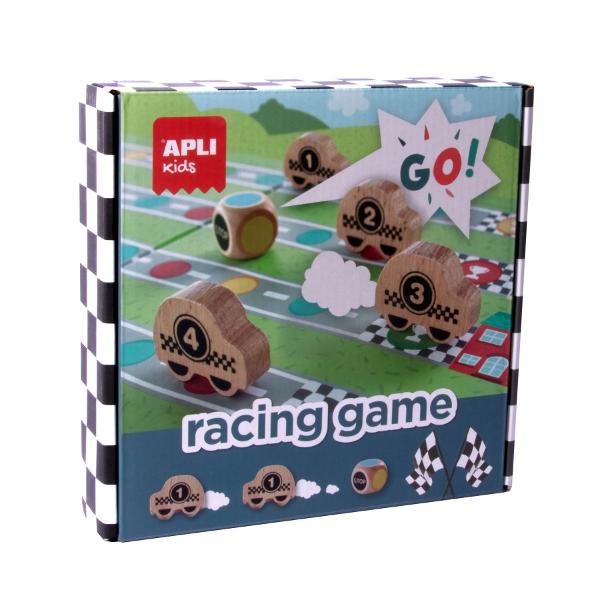 Joc de societate Racing Game pentru 2-4 juc&259;tori Un joc de mas&259; distractiv &537;i în acela&537;i timp simplu care introduce culorile &537;i înva&539;&259; s&259; respec&539;i regulile jocului Include o tabl&259; de joc pliante 4 piese din lemn în form&259; de ma&537;ini &537;i 1 zar colorat Arunc&259; zarul pentru a vedea culoarea &537;i înainteaz&259; cu ma&537;ina ta pân&259; la urm&259;toarea p&259;&537;une de aceea&537;i 