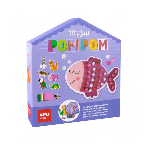 Joc cu pompomuri din prima mea colec&539;ie cu teme animale Jocul const&259; în realizarea &537;i lipirea pompomurilor în zonele indicate de fiecare design Include 6 coli pre-t&259;iate de dimensiuni mari în form&259; de animale de companie 102 coli de hârtie tissue &537;i 74 pompomuri de diferite culori &537;i dimensiuni 1 adeziv tip stick de 20g 1 carte cu instruc&539;iuni &537;i exemple despre cum se face activitateaUn produs cu un mare 