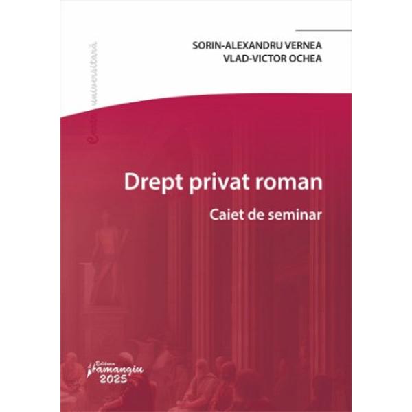 Lucrarea Drept privat roman Caiet de seminar se adreseaza cu precadere studentilor din anul I fiind necesar pentru intelegerea si insusirea conceptelor si institutiilor Dreptului privat roman Lucrarea are scopul de a prezenta sintetic materia in ordinea devenita traditionala pentru cursurile de Drept roman moderne respectiv elementele de istorie si civilizatie romana izvoarele dreptului procedura civila persoanele bunurile 