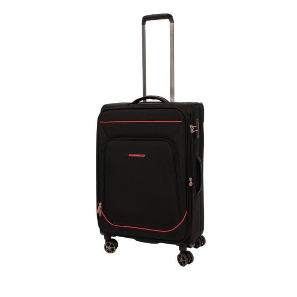 Material impermeabilTroler cu 4 roti prevazut cu un buzunar frontal cu fermoar Placuta identificareManer lateral si superior pentru toate dimensiunile si deasemenea maner plastic in partea de jos a trolerului pentru o manevrare mai usoaraTroler mediu si mare expandabil 30 spatiuTrolerul mare si mediu au in partea opusa manerului lateral 2 picioruse transversale care permit asezarea trolerului fara a atinge solul evitandu-se astfel 