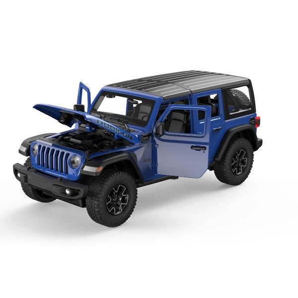 Masinuta Metalica Jeep Wrangler Rubicon 4Xe Albastru Scara 1 La 24 Ras64610_Albastru Masinuta are proportiile ideale pentru momente pline de distractie si amuzament avand dimensiunile in centimetri dupa cum urmeaza 198955 Masinuta metalica Jeep Wrangler Rubicon 4xe scara 1 la 24 are anvelope de cauciuc si un design detaliat interior-exterior realizat din materiale metalice turnate cu accesorii realizate din material plastic de calitate superioara Copilul dumneavoastra se poate juca in voie cu masina metalicaJeep Wrangler Rubicon 4xe de la brandul international