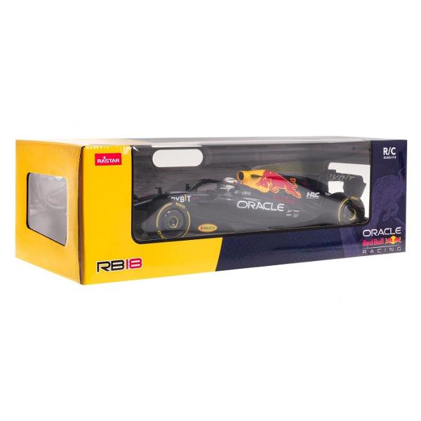 Masina Cu Telecomanda Oracle Red Bull Racing Rb18 Scara 1 La 12 Ras94700 Copilul dumneavoastra se poate juca in voie cu masina cu telecomanda Oracle Red Bull Racing RB18 scara 1 la 12 oferita de brandul international Rastar Nicio cursa nu este imposibil de castigat cu acesta masinuta replica oficiala cu licenta a modelului original construita cu mare atentie la detalii Masinuta are proportiile ideale pentru momente pline de distractie si amuzament avand dimensiunile in centimetri dupa cum urmeaza 471710 Masinuta functioneaza pe frecventa de