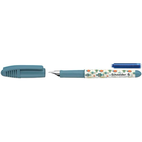 Stilou Verde Schneider Zippi este un instrument perfect pentru cerintele scolare cu un design modern in culori vibrante Acesta poate fi reincarcat cu rezerve standard de cernela albastru regal ce poate fi stearsa • Varf rezistent de tip M realizat din otel inoxidabil• Potrivit atat pentru dreptaci cat si pentru stangaci• Corp din plastic rezistent• Clip de prindere 