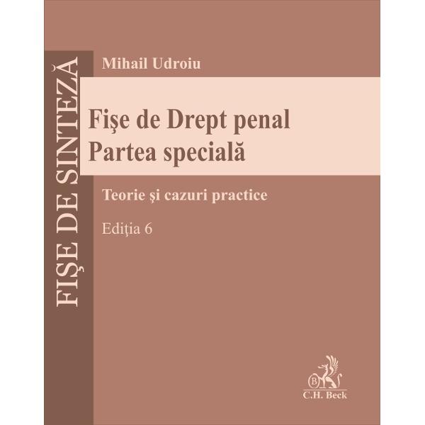 Cu o structur&259; elaborat&259; schematic&259; &537;i cursiv&259; Fi&537;ele de Drept penal Partea special&259; con&539;in comentarii u&537;or de asimilat ale institu&539;iilor de Drept penal Partea special&259; construite într-o manier&259; logic&259; organizat&259; &537;i totodat&259; aplicativ&259; Fiecare institu&539;ie prezentat&259; este tratat&259; dintr-o dubl&259; 