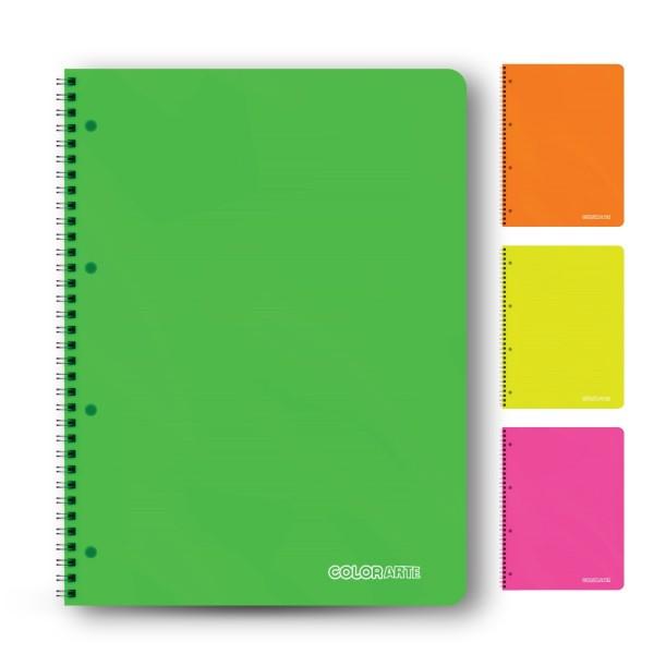 Caiet cu spirala A4 Colorarte 100 file matematica coperta plastic 350microni 70gmpAtentie Pretul afisat este per bucata Nu se poate alege culoarea se livreaza in functie de disponibilitatea din stoc 