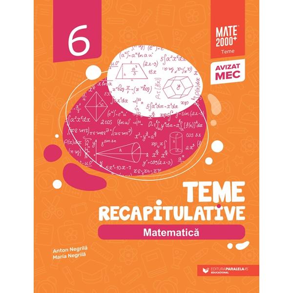 Seria de lucr&259;ri MATE 2000 TEME vine în sprijinul elevilor &537;i profesorilor prin oferirea unui material didactic extrem de util pentru recapitularea sistematizarea &537;i consolidarea materiei parcurse de-a lungul anului &537;colar fiind un excelent instrument de antrenament asociat auxiliarelor Paralelei 45Lucr&259;rile au o structur&259; echilibrat&259; con&539;in exerci&539;ii &537;i probleme compuse pe diferite grade de 
