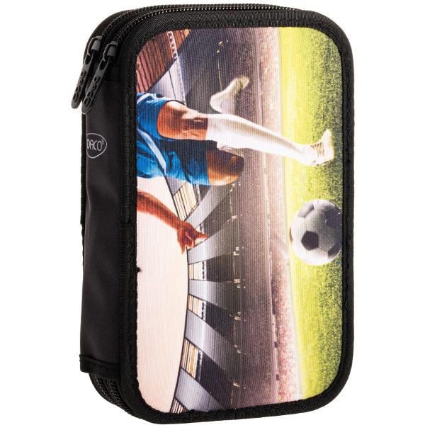 Penarul de la DACO este un accesoriu frumos &537;i practic conceput pentru a v&259; ajuta s&259; v&259; p&259;stra&539;i stiloul creioanele markerele &537;i alte obiecte de papet&259;rie organizate Este prev&259;zut cu dou&259; compartimente principale fiecare cu propriul s&259;u fermoar oferind o separare eficient&259; a con&539;inutuluiAcest penar este potrivit pentru copiii de toate vârstele &537;i este ideal pentru utilizare acas&259; sau la 