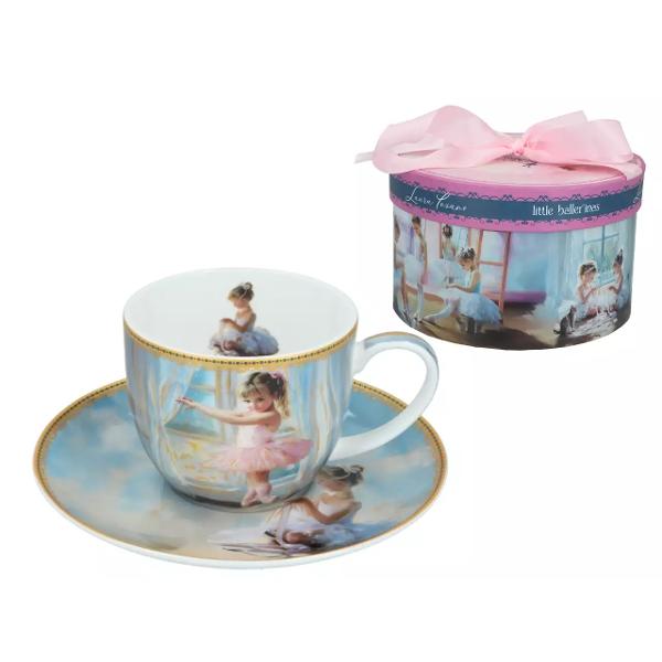 Ceasca din por&539;elan – Micile balerine de Laura Lozano 300 mlDelicat&259; &537;i plin&259; de gra&539;ie aceast&259; ceasca din por&539;elan fin este decorat&259; cu ilustra&539;ia Micile balerine semnat&259; de artista Laura Lozano Cu un design blând 