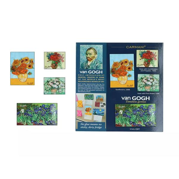 Adaug&259; un strop de art&259; &537;i culoare buc&259;t&259;riei tale cu acest set de 4 magne&539;i inspira&539;i din capodoperele lui Vincent van Gogh Fiecare magnet reproduce fidel picturi iconice aducând farmecul artei clasice în via&539;a de zi cu ziRealiza&539;i din materiale rezistente &537;i cu o aderen&539;&259; bun&259; ace&537;ti magne&539;i sunt ideali pentru decorarea 