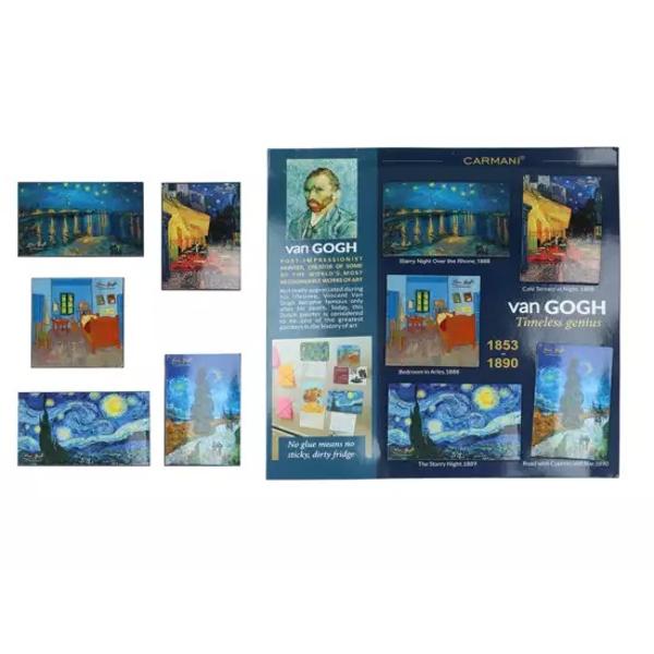 Adaug&259; un strop de art&259; &537;i culoare buc&259;t&259;riei tale cu acest set de 5 magne&539;i inspira&539;i din capodoperele lui Vincent van Gogh Fiecare magnet reproduce fidel picturi iconice aducând farmecul artei clasice în via&539;a de zi cu ziRealiza&539;i din materiale rezistente &537;i cu o aderen&539;&259; bun&259; ace&537;ti magne&539;i sunt ideali pentru decorarea 
