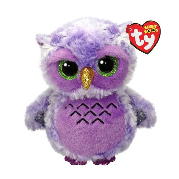 Jucarie de plus TY Beanie Boos Boos - Owlivia bufnita mov 15 cm TY37364