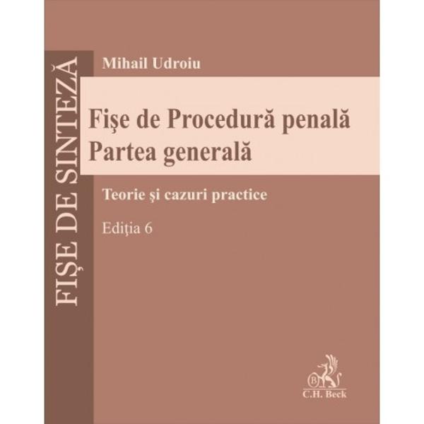 Cu o structur&259; elaborat&259; schematic&259; &537;i cursiv&259; Fi&537;ele de Procedur&259; penal&259; Partea general&259; con&539;in comentarii u&537;or de asimilat ale institu&539;iilor de Procedur&259; penal&259; Partea general&259; construite într-o manier&259; logic&259; organizat&259; &537;i totodat&259; aplicativ&259; Fiecare institu&539;ie prezentat&259; este tratat&259; dintr-o dubl&259; perspectiv&259; teoretic&259; &537;i practic&259; 