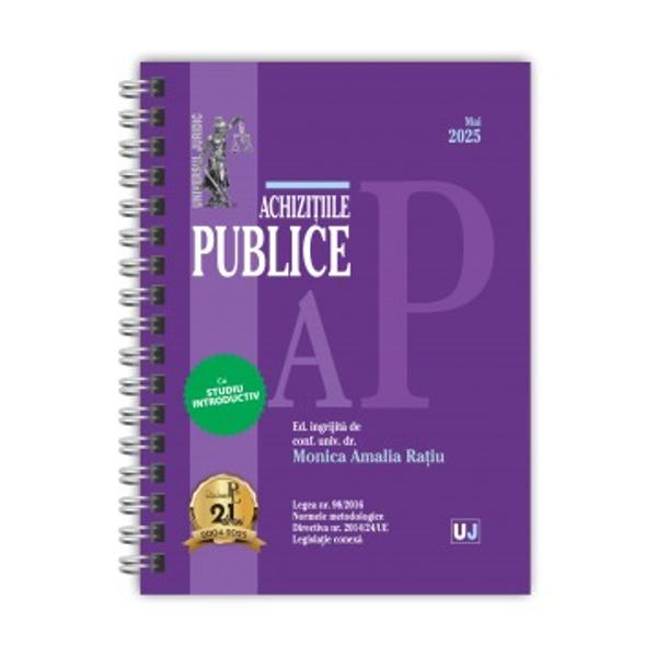 Culegerea Achizitiile publice Mai 2025 editie spiralata este tiparita pe hartie alba de calitate superioara si ingrijita de conf univ dr Monica Amalia RatiuLucrarea se adreseaza tuturor entitatilorpersoanelor autoritati contractante si operatori economici implicate in activitati de achizitie publica precum si practicienilor in primul rand judecatorilor avocatilor si consilierilor juridici teoreticienilor si studentilor intregului mediu universitar cuprinzand 