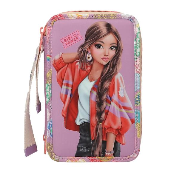 Penar echipat cu 3 compartimente cu breloc TOPModel Girl Power 113283