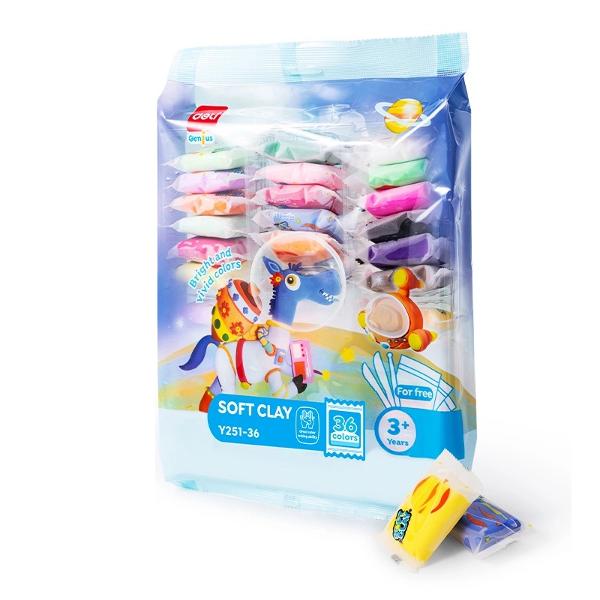 Plastilina soft clay cu 36 de culori 216 g  Deli DLEY25136